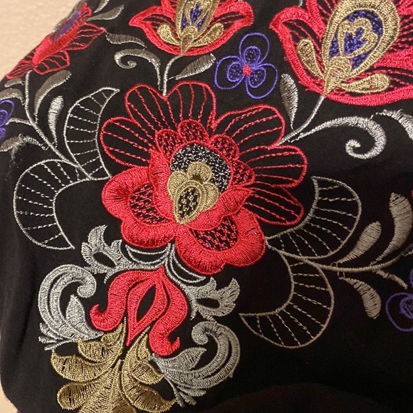 Eve Couture Black Dress Floral Stitching - Picture 8 of 8